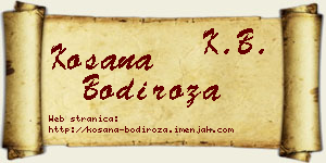 Kosana Bodiroža vizit kartica